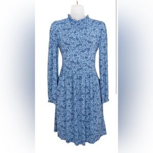 Boden Women’s Size 12 Blue Floral Printed Clara Jersey Knee Length Dress